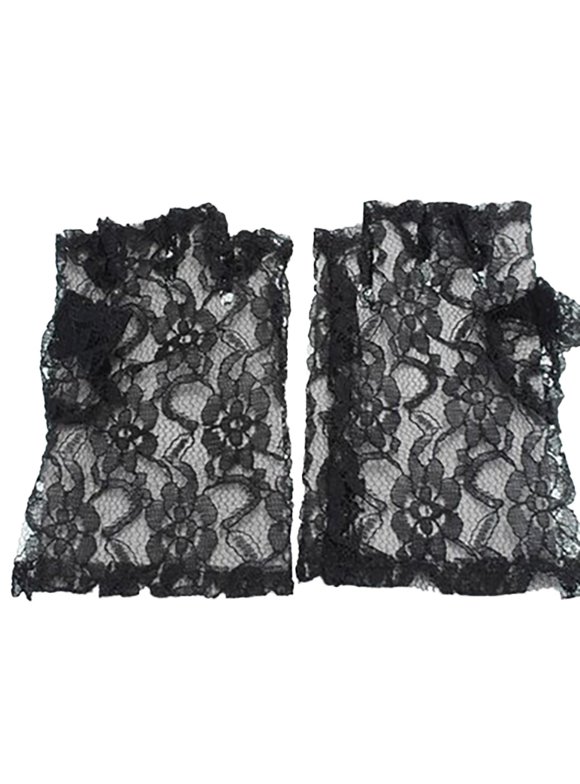 White Short Fingerless Gloves Madonna Costume Accessory