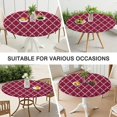 thumbnail image 7 of Burgundy Geometric Quatrefoil Pattern Round Fitted Tablecloth with Elastic Edge,Dining Table Cover Waterproof,Outdoor Round Tablecloth for Camping,Dining,Indoor and Outdoor, 7 of 7