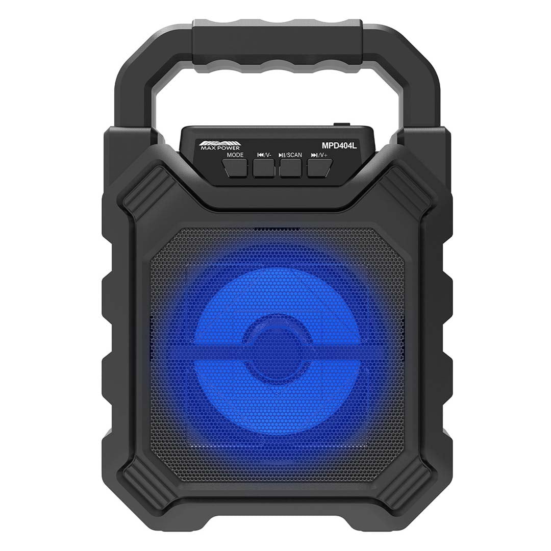Maxpower MPD404LBK Max Power 4" Black Portable Bluetooth Speaker With