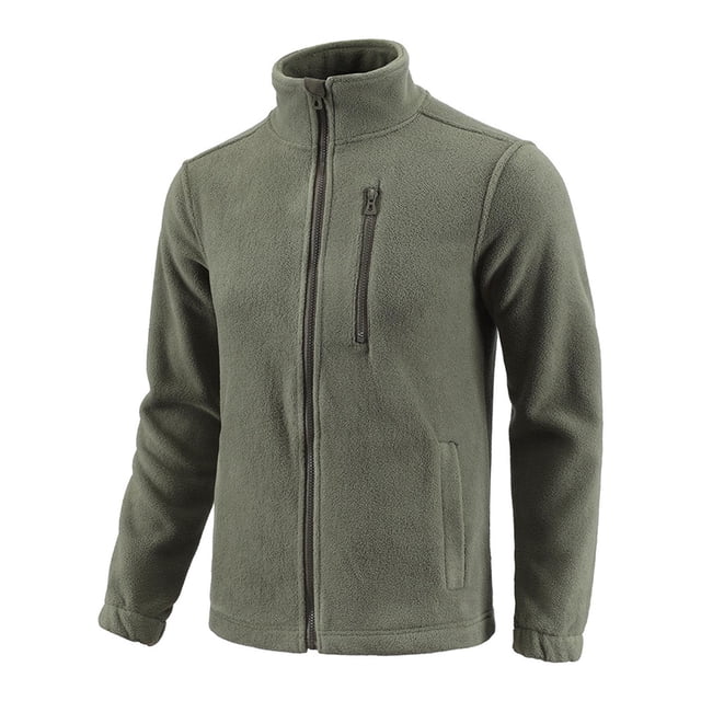 Handshe Veste Décontractée à Manches Longues pour Homme, Couleur Unie avec Poches Zippées, Chaleur Réversible Réversible Double Face, Col Montant pour la Randonnée en Plein Air, le Camping, le Port Quotidien