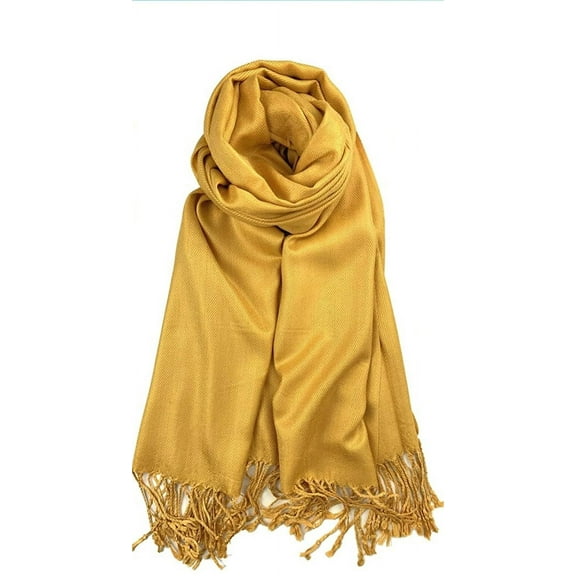 Pashmina Scarf Shawl, Bridesmaid Shawl, Bridal Wrap, Wedding Shawl (Bright Gold)
