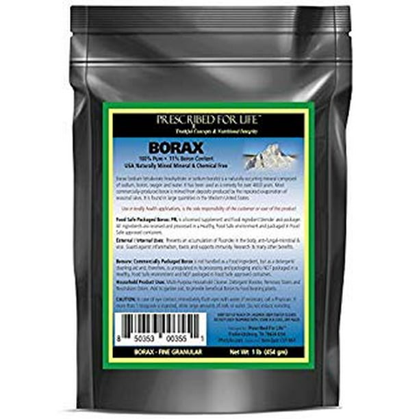 Borax All Natural Sodium Borate 10 mol Mineral Powder, 1 lb Walmart