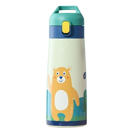 

Insulated Water Bottle with Straw | Flip-up Stainless Steel Leakproof Thermos with Straw | Portable Kids Cute Thermos with straw Coffee Thermo cup Water Bottle Cups