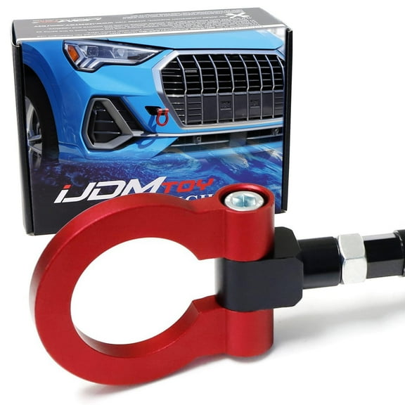 Red Track Racing Style Front Bumper Tow Hook Ring For 2019-up Audi Q3 SQ3, Made of Light Weight CNC Aluminum