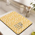 thumbnail image 4 of Washable Rubber Daisy Cute Floral Dish Drying Mats for Kitchen Counter Home Large Coffee Bar Pad Accessories and Decor for Utensils Stemware 18''x24'', 4 of 5