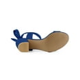 thumbnail image 5 of BLISSFUL STEP Valentine's Women's Shoes Slingback Back Ankle Open Toe Tie Block Heels Sandals Deep Blue 7.5, 5 of 8