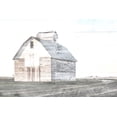 thumbnail image 2 of Villa, Mlli 18x13 Black Ornate Wood Framed with Double Matting Museum Art Print Titled - Sunset White Barn, 2 of 4