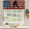 thumbnail image 3 of 2 Pack Valances for Windows, American Flag Window Valances for Living Room/Bedroom/Bathroom, Blue Red USA Flag Retro Hockey Light Filtering Kitchen Curtain Valance Window Treatment 42"W x18" L, 3 of 9