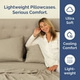 thumbnail image 4 of CGK Linens Extra Soft Pillowcases Set of 4 - Queen / Standard Size Hotel Luxury Breathable & Cozy 4-Piece Pillow Covers, Heathered Beige, 4 of 7