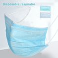 thumbnail image 2 of 20pcs Disposable Protective Mask Dust-proof Civil 3-layer Mask Anti Haze Public Place 3ply Mask blue_20 pieces, 2 of 5