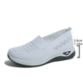 thumbnail image 5 of Women's Loafers Slip on Knit Mesh Lightweight Breathable Walking Shoes Casual Dressy Flat Driving Shoes White Size 9, 5 of 8