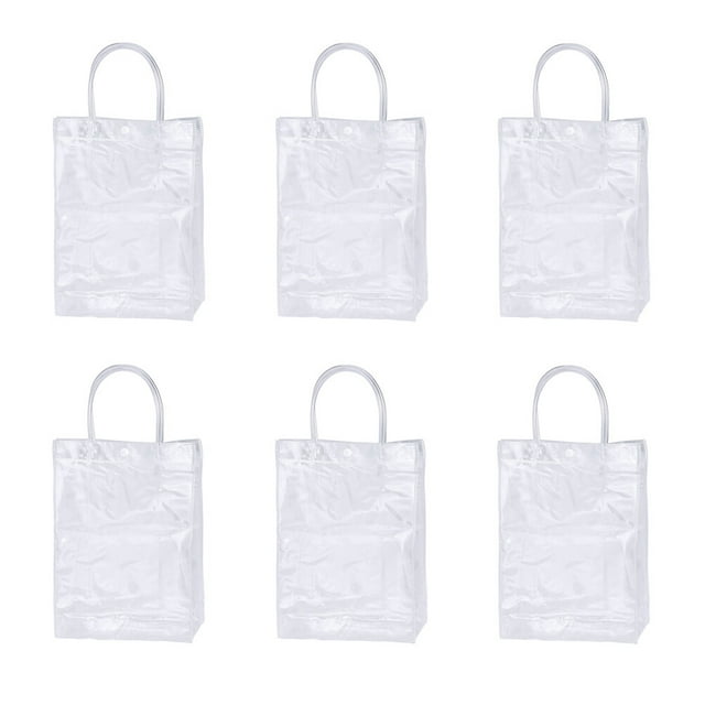 6pcs Practical Clear Tote Bag Exquisite Plastic Tote Bags PVC Tote Bag ...