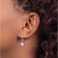thumbnail image 3 of Sterling Silver Rhodium-Plated 7-8mm Purple Fwc Pearl Leverback Earrings Made In Canada qe12781pu, 3 of 5