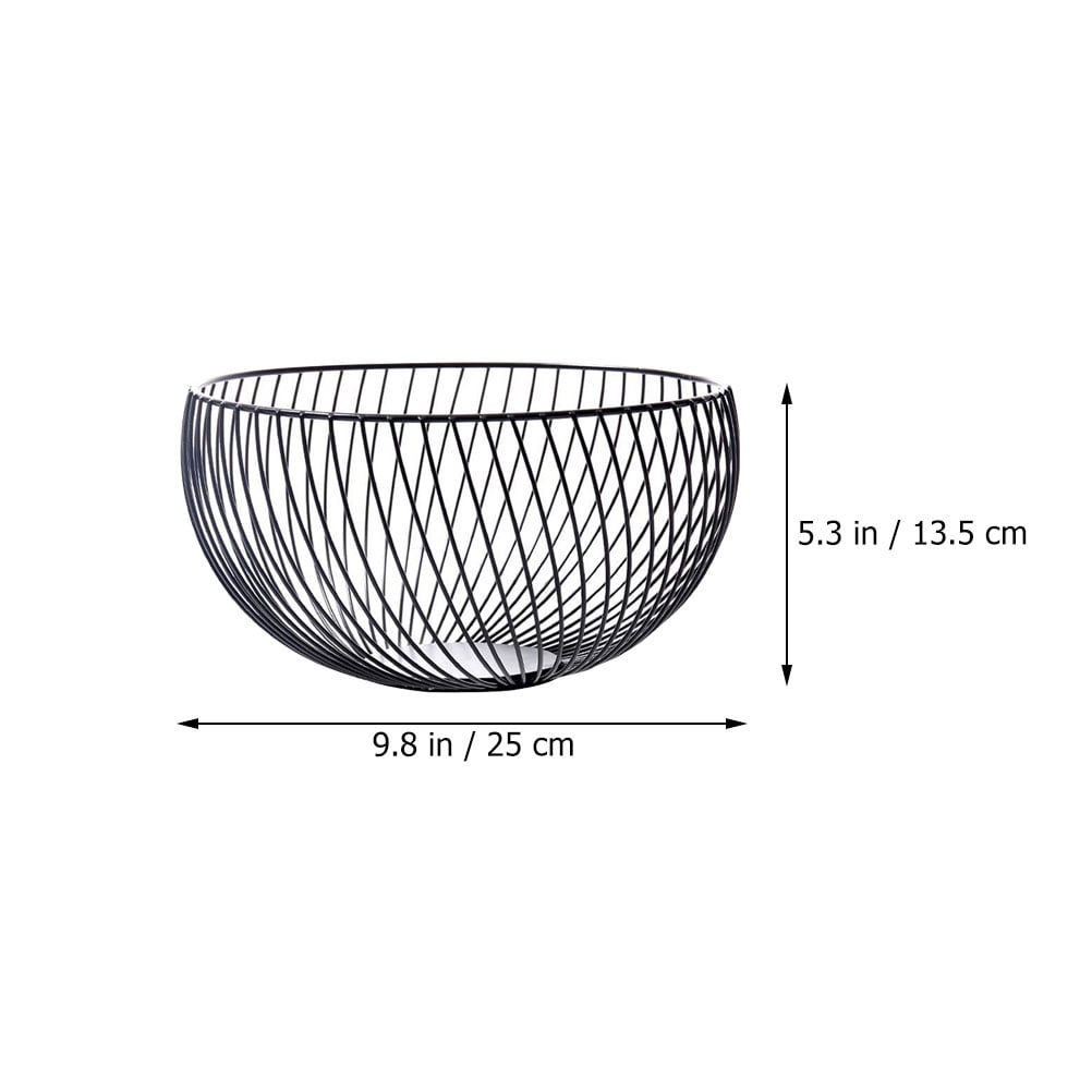 HEMOTON 2 Pcs Extra Large Fruit Bowl Delicate Fruit Basket 25.00X25.00X13.50CM Black