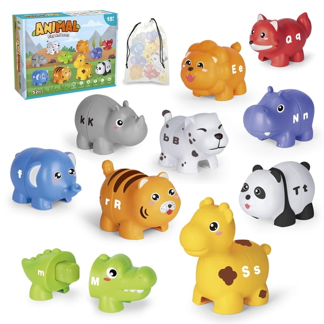 Learning Toy Generic ABC Animal Alphabet Match, 52 unidades, de 2 a 4 años