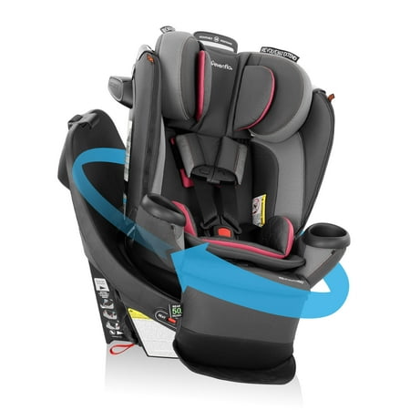 Evenflo Revolve360 Extend All-in-One Rotating Car Seat with Quick Clean Cover (Rowe Pink)