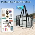thumbnail image 5 of Fammart Large Clear Beach Tote , Clear Beach Bag for Women, Large Pool Tote Bag With Zipper Closure, Waterproof, Sandproof, Black, 5 of 8