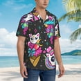 thumbnail image 5 of Easygdp Cat Icecream Men's Hawaiian Shirts Print Lapel Short Sleeve for Beach, vacation, party, casual occasions - Medium, 5 of 9
