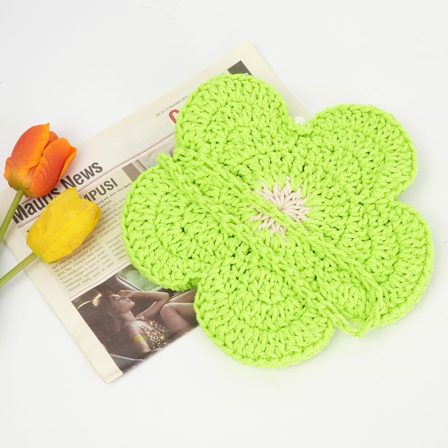Women Mini Flower Cotton Crochet Crossbody Shoulder Bag Handbag Purse