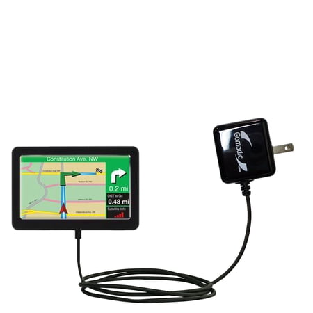 Gomadic Intelligent Compact AC Home Wall Charger suitable for the Teletype WorldNav 5100 - High output power with a convenient, foldable plug design -
