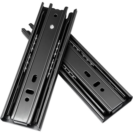 2 Pairs 8 6 Inch Full Extension Less Noise Drawer Slides all Bearing Side Mounted Drawer Slider Heavy Duty Drawer Slides, Black