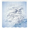thumbnail image 3 of Ambesonne Ocean Life Shower Curtain, Sketch Scuba Diver, 69"Wx84"L, Multicolor, 3 of 5
