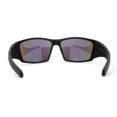 thumbnail image 4 of Locs Color Mirror Sport Biker Style Wrap Around Matte Black Sunglasses Teal Mirror, 4 of 4
