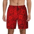 thumbnail image 2 of Picia Red Rose pattern Mens Swim Trunks with Compression Liner Stretch Beach Shorts Quick Dry with Zipper Pockets No-Chafing Board Shorts-3X-Large, 2 of 9