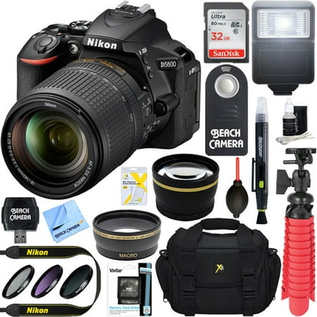 Nikon D5600 24.2MP DX-Format DSLR Camera + AF-S 18-140mm f/3.5-5.6G ED VR Lens + Accessory Bundle