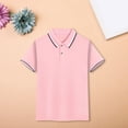 thumbnail image 2 of KAUOD Boys School 𝗨niform Polo Shirts Short Sleeve Striped Lapel Collar Tops Summer Preppy Trendy Casual Pullover Shirt, 2 of 9