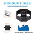 thumbnail image 2 of Uxcell 3 Set Tape Dispenser Core and Blade, Replacement Core, Wheel and Replacement Blade for 20072 Tape Dispenser for Home Office Warehouse Wrapping Packaging Mailing Shipping, 2 of 7