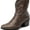 Brown, variant on Women's Embroidered Booties - Low Chunky Heel Ankle Boots with Round Toe for Fall