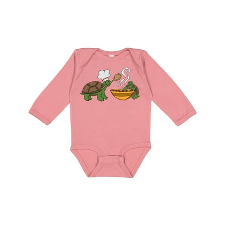 

Inktastic Cute Turtle Chefs Making Soup Gift Baby Boy or Baby Girl Long Sleeve Bodysuit