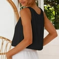 thumbnail image 6 of bnaln Vest Tops Women Ladies Cotton Linen Tank Tops Solid Summer Sleeveless Tshirts Trendy Cami Shirt Crop Top V Neck Loose Tanks Casual Basic Tees, 6 of 7