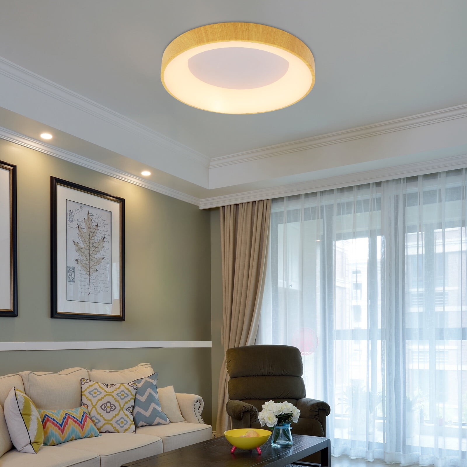 36W Round Ceiling Light Fixture LED Ceiling Light Minimalist Round Ceiling Lamp Dimmable Lighting Fixture