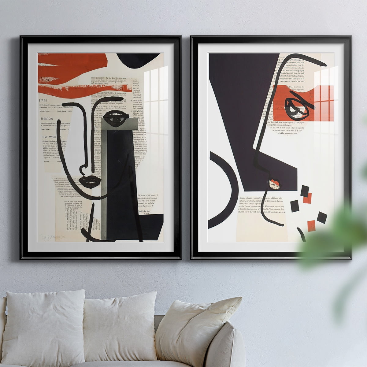 Wexford Home Faces of A Century V Premium Framed Print, 22.5" x 30.5" - Ready to Hang, Black (Set of 2)