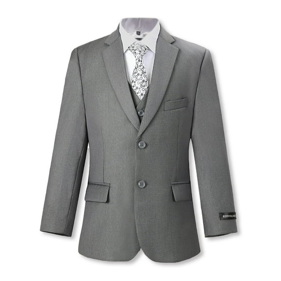 Kids World Big Boys' Husky "In Charge" 5-Piece Suit (Sizes 10H - 20H) - gray, 16 husky (Big Boys Husky)