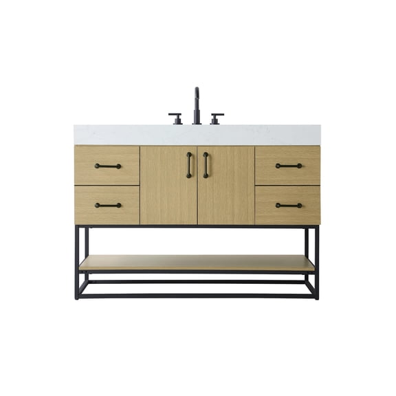 Elegant Lighting VF29248MHB Caroline 48" Free Standing Single Basin Vanity Set - Brown