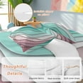 thumbnail image 2 of Geometric Abstract Bedding Duvet Cover Set Full Size 4 Pieces Green Pink Gradient Soft Twill Plush Quilt Cover, Include 1 Duvet Cover 1 Flat Sheet And 2 Pillow, 2 of 7