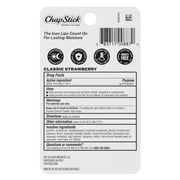 ChapStick Classic Strawberry Flavor Lip Balm Tubes - Pack of 3, 0.15 oz Each