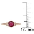 thumbnail image 3 of 10k Rose Gold Vintage Style Genuine Round Ruby and Diamond Ring, 3 of 5