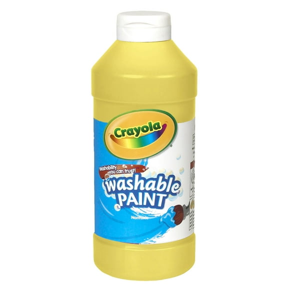 Crayola Washable Paint, Yellow, 16 Oz, Set Of 6 Bottles