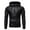 Black, variant on VSSSJ Men's Casual Leather Jacket with Drawstring Hooded Relaxed Fit Solid Color Long Sleeve Zip Up Youth Coats Leisure Outdoor Windproof Jackets Black M