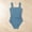 Light Blue, variant on Girls Square Neck One Piece Swimsuit, Solid Color with Adjustable Wide Straps Tummy Control, Classic Retro Bathing Suit for Kids Beach Pool(Navy,15-16Years)