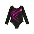 thumbnail image 3 of iEFiEL Kids Girls Gymnastics Dance Leotard Shiny Rhinestone Long Sleeve Athletic Skating Unitard Hot Pink 14, 3 of 5