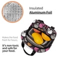thumbnail image 6 of Lsque Halloween Skeleton Print Insulated Lunch Bag with Thick Aluminum Foil Lunch Tote Bag with Front Pocket for Men and Women, Ideal for Work, School, Picnics, and Travel, 6 of 8