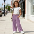 thumbnail image 6 of Nugftut Girls Pants Size 7 Wide Leg Elastic Waist Loose Casual Pants Daily Wear, 6 of 8