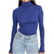 thumbnail image 3 of RKSTN Women's Turtleneck Long Sleeve Shirts Oversized Mock Neck Slim Thermal Tight Underwear T Shirt Tops Womens Casusal Solid Plus Size Base Layer Loose Comfy Shirt Undershirt Fall Spring Clothes, 3 of 8