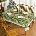 thumbnail image 2 of Christmas Tablecloth 60×104 Inch Rectangular, Holly Fruits Washable Table Cover for Party Picnic Dinner Decor, 2 of 6