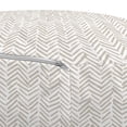 thumbnail image 3 of Herringbone Pouf Cover with Zipper, Vertical Borders with Chevron Triangles Hand Drawn Style Random Lines Hipster, Soft Decorative Fabric Unstuffed Case, 30" W X 17.3" L, Tan White, by Ambesonne, 3 of 5